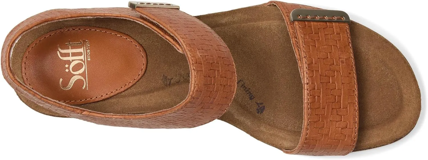 Sofft Women's Verdi II Wedge Sandal, Luggage Woven, 8.5