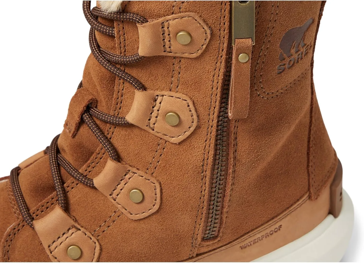 Sorel Explorer Next Joan Dual Zip Waterproof Brown Women's Winter Snow Boot 5.5 B (M)