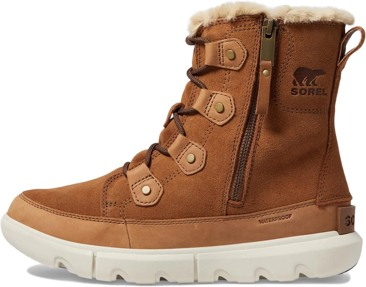 Sorel Explorer Next Joan Dual Zip Waterproof Brown Women's Winter Snow Boot 5.5 B (M)