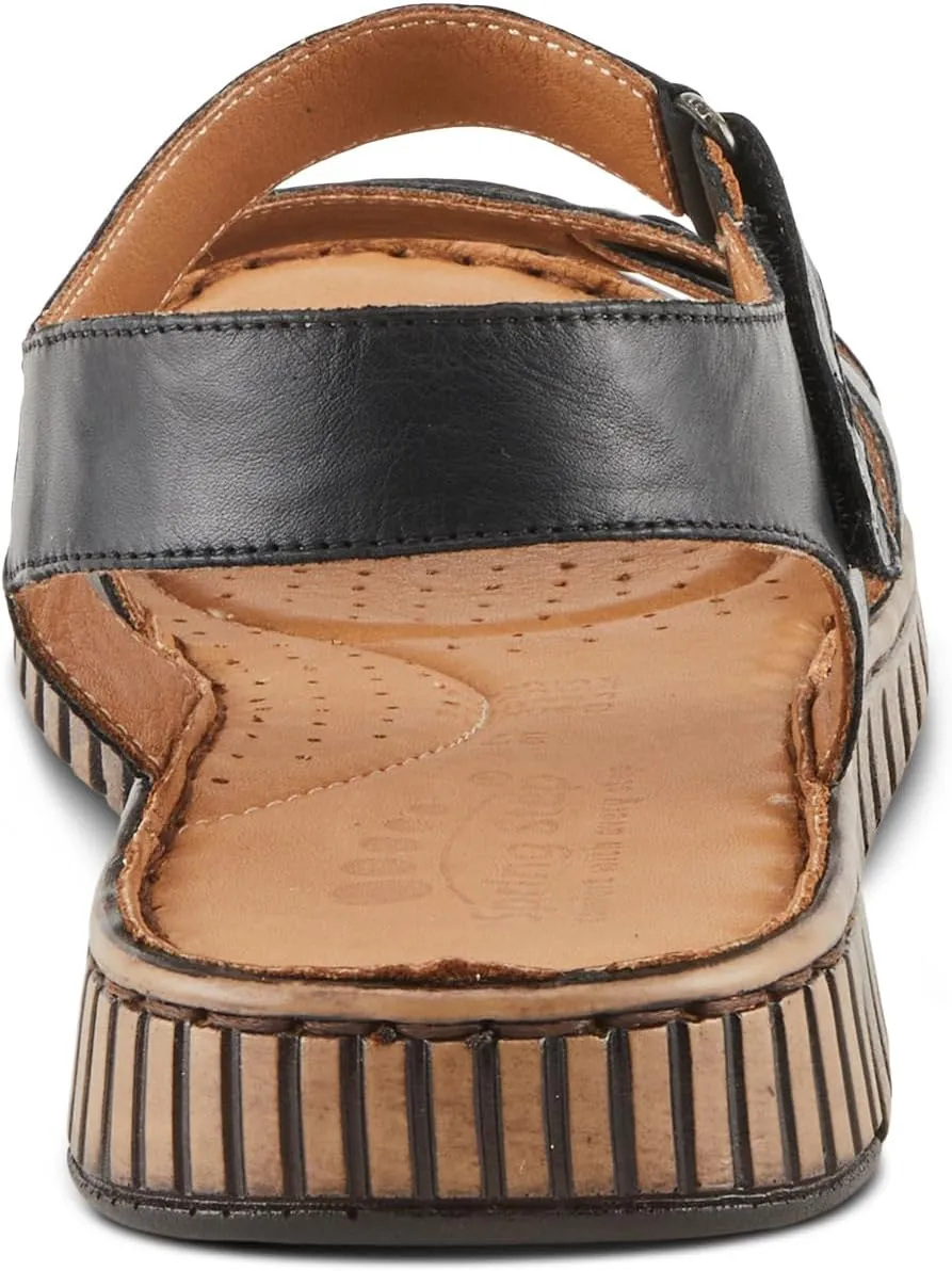 Spring Step NOCHELLA Women's Soft Leather Sandals - Hook and Loop Closure, All-Day Comfort