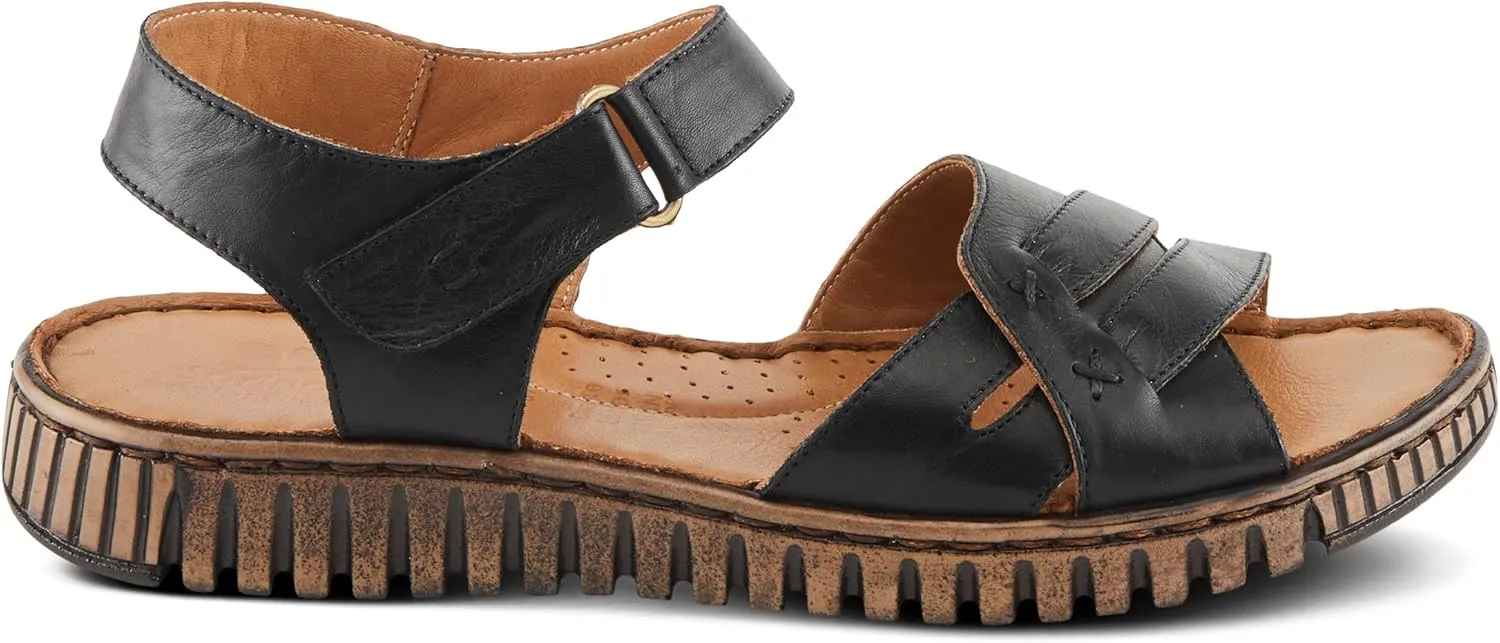 Spring Step NOCHELLA Women's Soft Leather Sandals - Hook and Loop Closure, All-Day Comfort