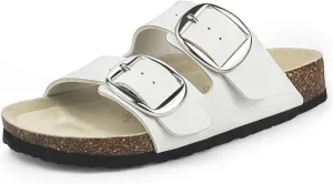 Sweechee Women's Cork Sandals Soft Footbed, Comfortable Slides Shoes for Women