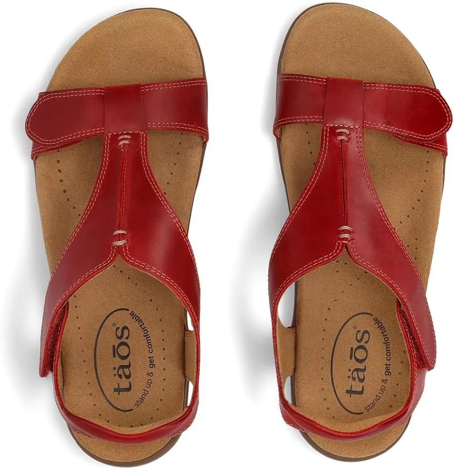 Taos The Show Premium Leather Women's Sandal - Experience Everyday Style, Comfort, Arch Support, Cooling Gel Padding and an Adjustable Fit for Exceptional Walking Comfort