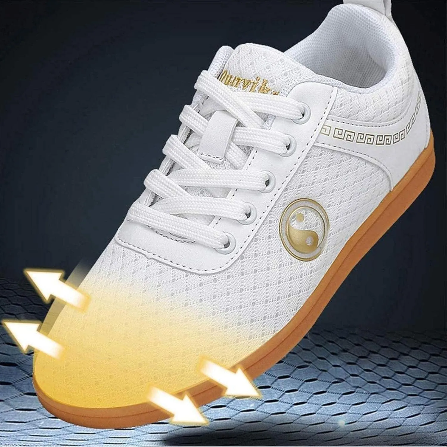 TECDOTO Unisex Taekwondo Shoes Adults Taichi Martial Arts Sneaker Lace-Up Soft Sole Karate Shoes for Fitness Exercises Foot Protection Equipment,Black-8