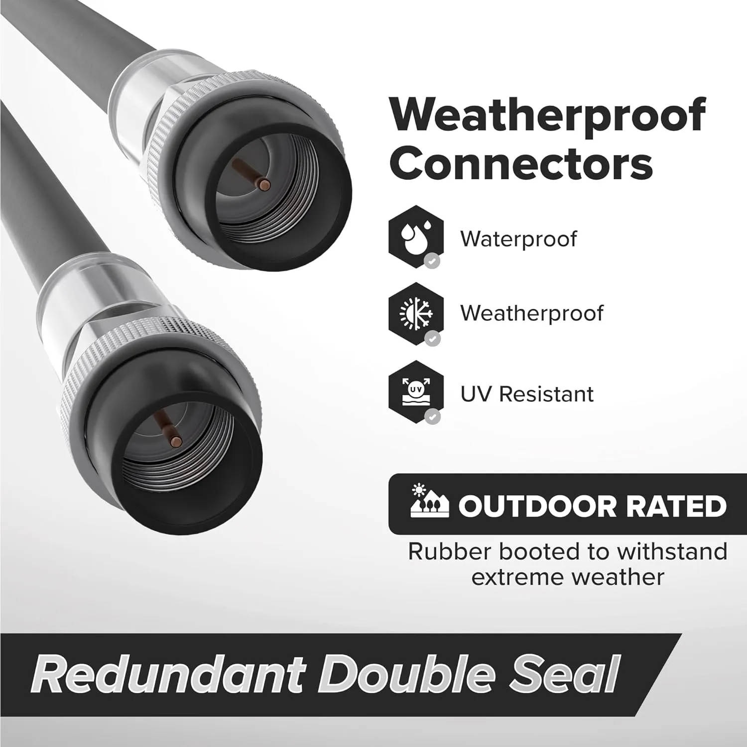 THE CIMPLE CO Coaxial Cable, 50 FT, Weatherproof Rubber Boot, Indoor/Outdoor TV Cable, High Speed Internet, Dual Shield, Satellite, Antenna, CATV, RG6, 15 Meters, Black