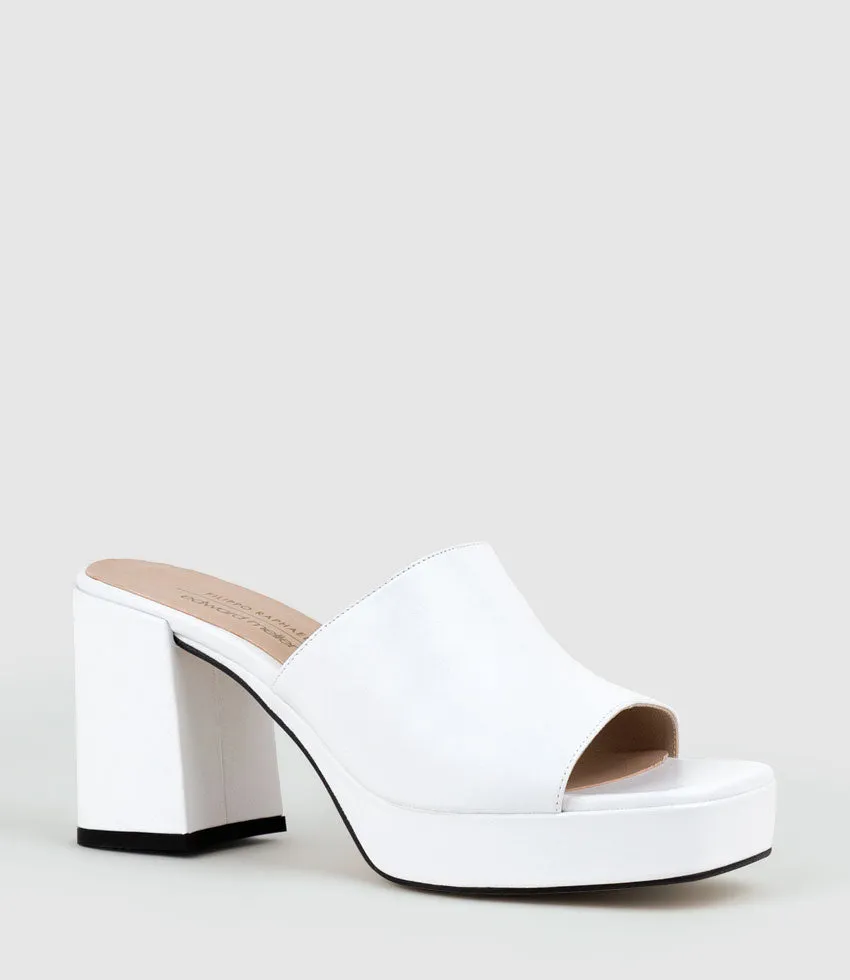 TILLA90 Platform Slide in White