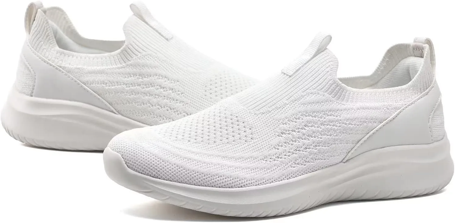 TIOSEBON Women's Walking Tennis Shoes Knit Comfortable Slip on Breathable Mesh Lightweight Sneaker