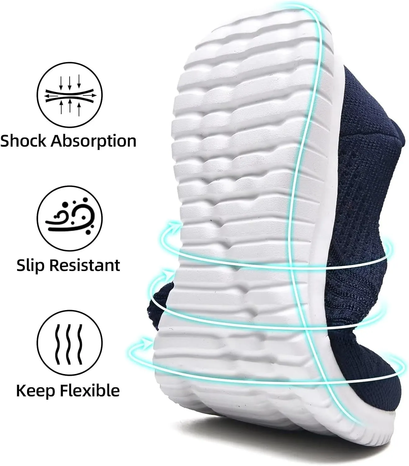 TIOSEBON Women's Walking Tennis Shoes Knit Comfortable Slip on Breathable Mesh Lightweight Sneaker