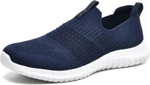 TIOSEBON Women's Walking Tennis Shoes Knit Comfortable Slip on Breathable Mesh Lightweight Sneaker