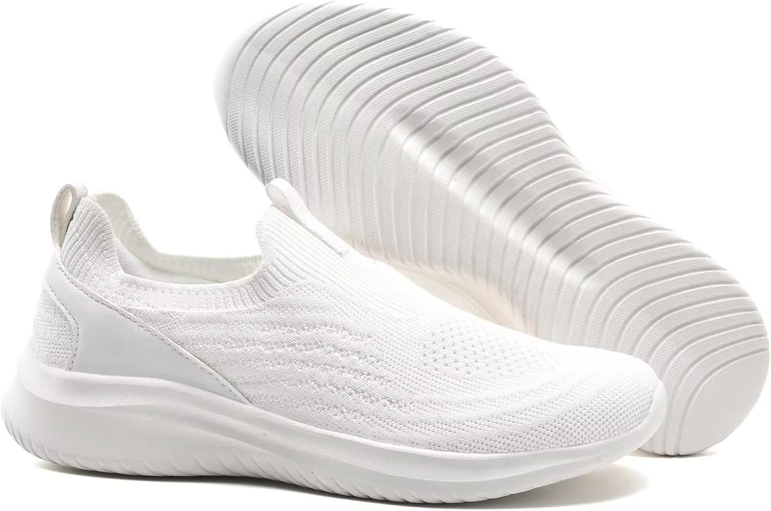 TIOSEBON Women's Walking Tennis Shoes Knit Comfortable Slip on Breathable Mesh Lightweight Sneaker