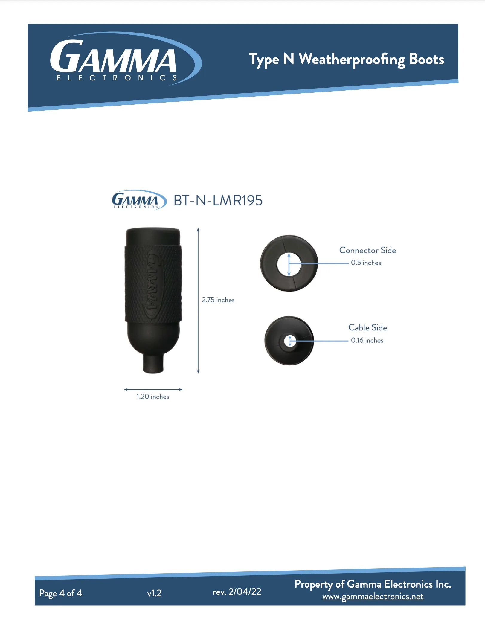 Type N RF Weatherproof Boots