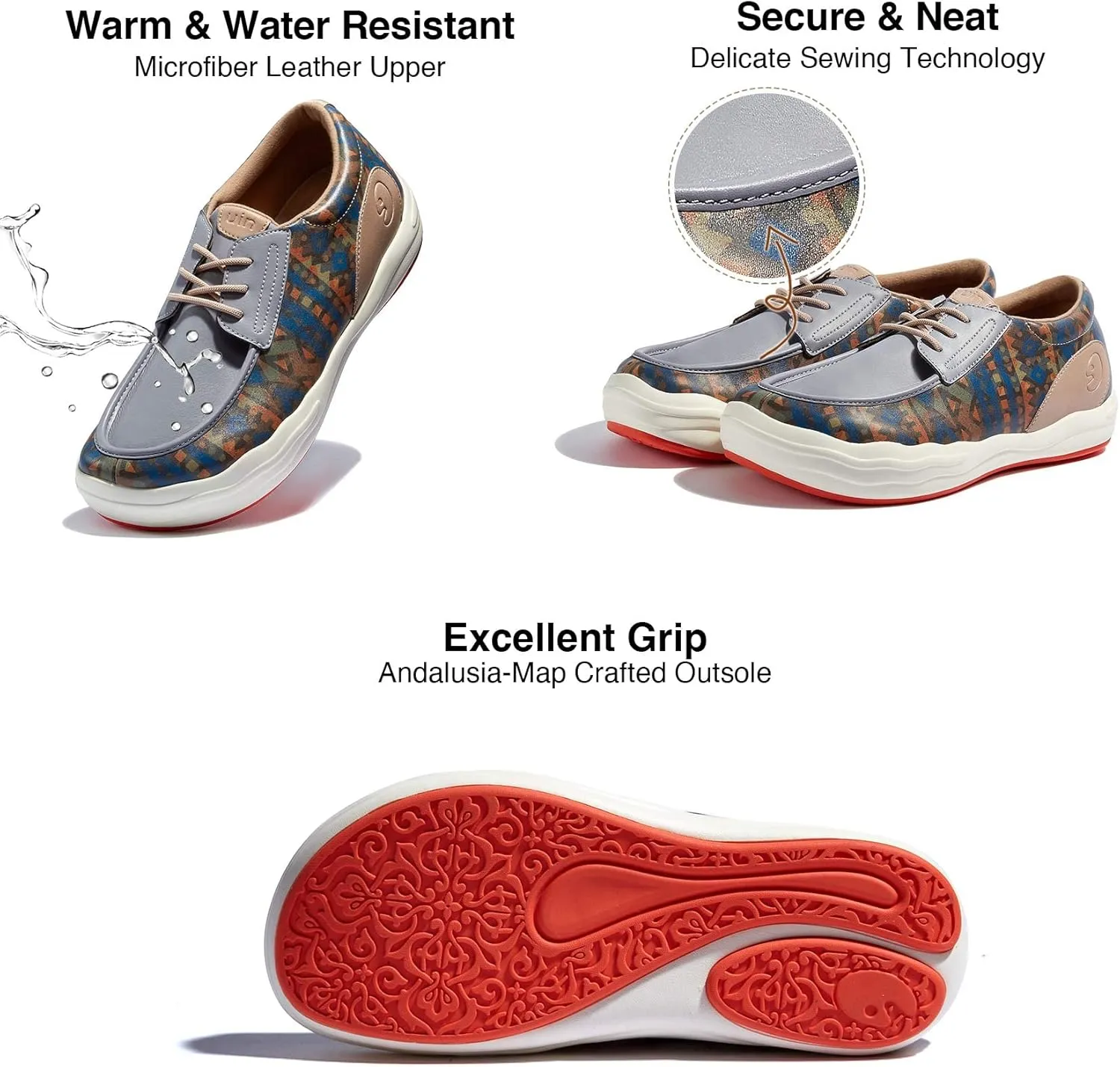 UIN Men's Fashion Platform Sneaker Slip On Walking Casual Comfortable Art Painted Travel Shoes Andalusia