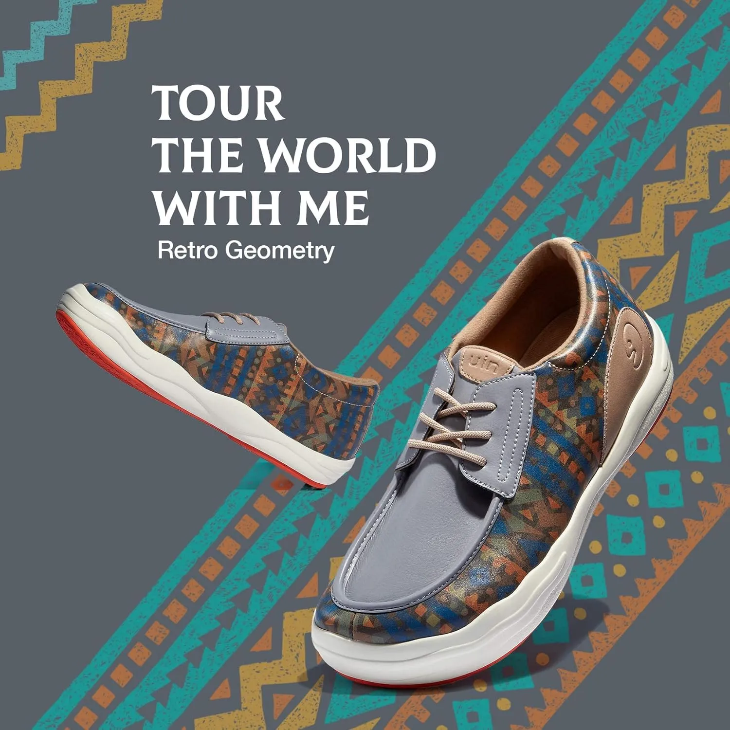 UIN Men's Fashion Platform Sneaker Slip On Walking Casual Comfortable Art Painted Travel Shoes Andalusia