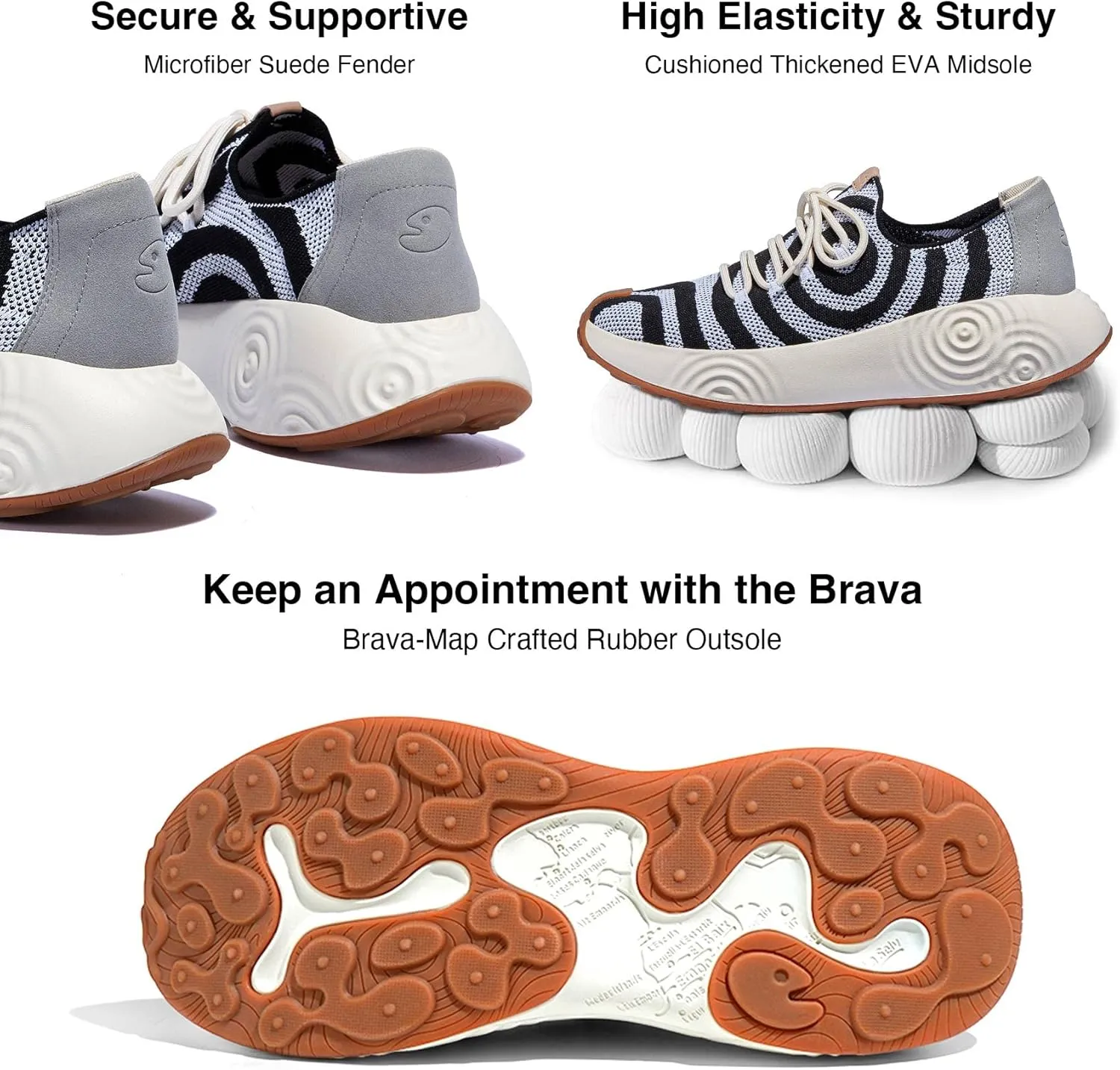 UIN Men's Platform Walking Shoes Casual Comfortable Art Painted Travel Fashion Sneaker Brava