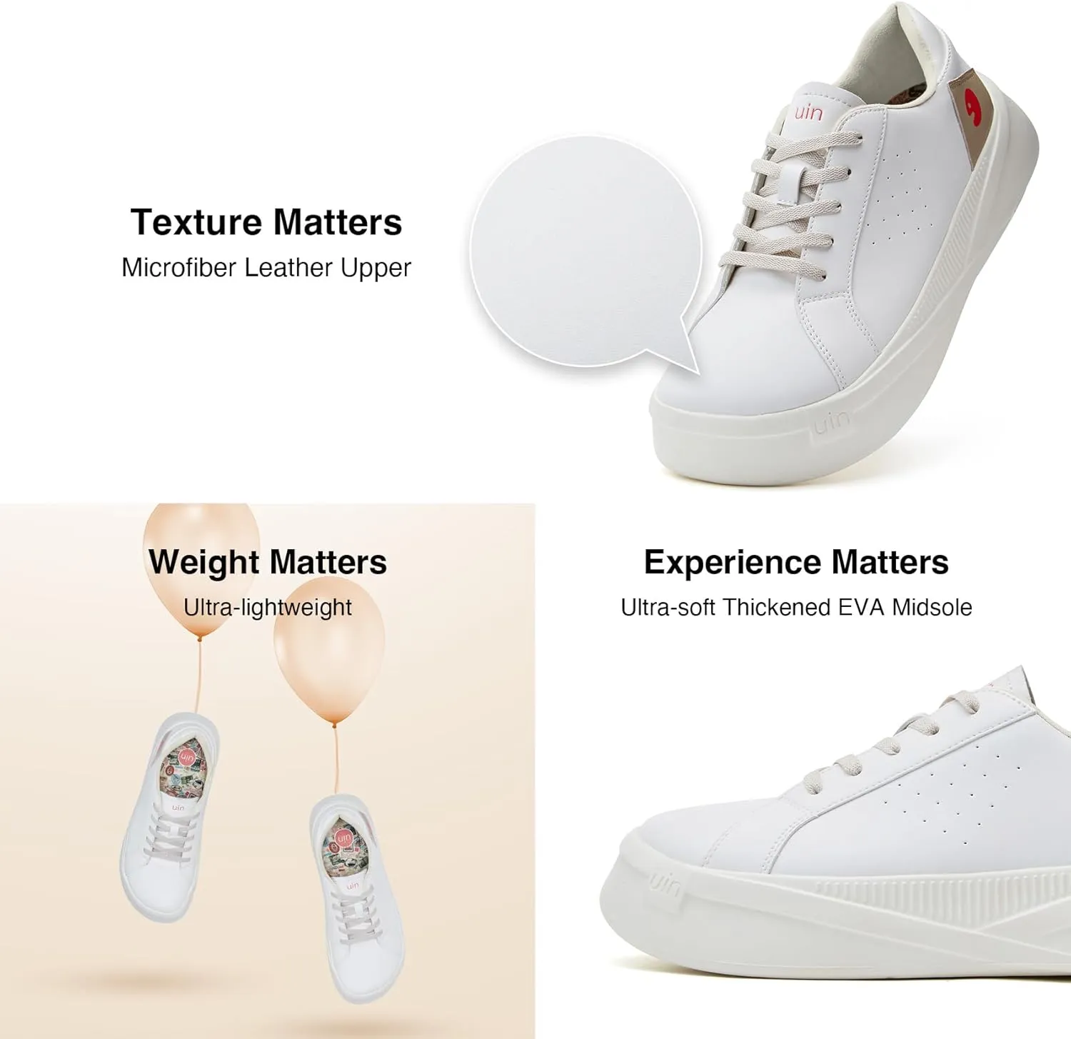 UIN Women's Platform Fashion Sneaker Comfortable Casual Art Travel Shoes Victoria