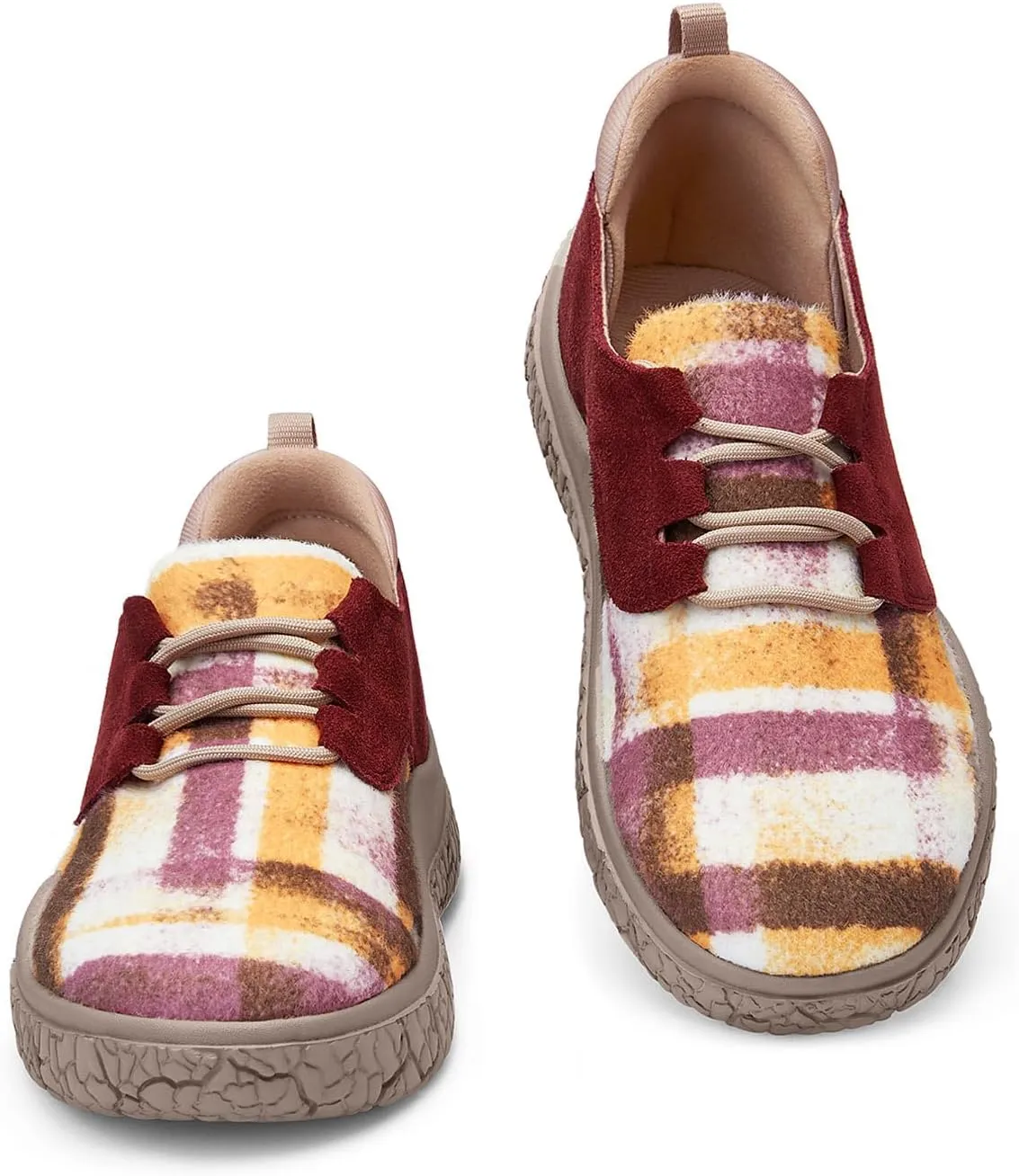 UIN Women's Walking Shoes Lace Up Casual Comfortable Art Painted Travel Sneaker Bardenas