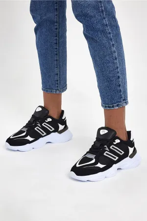 Unisex Black and White Comfortable Senaker Shoes