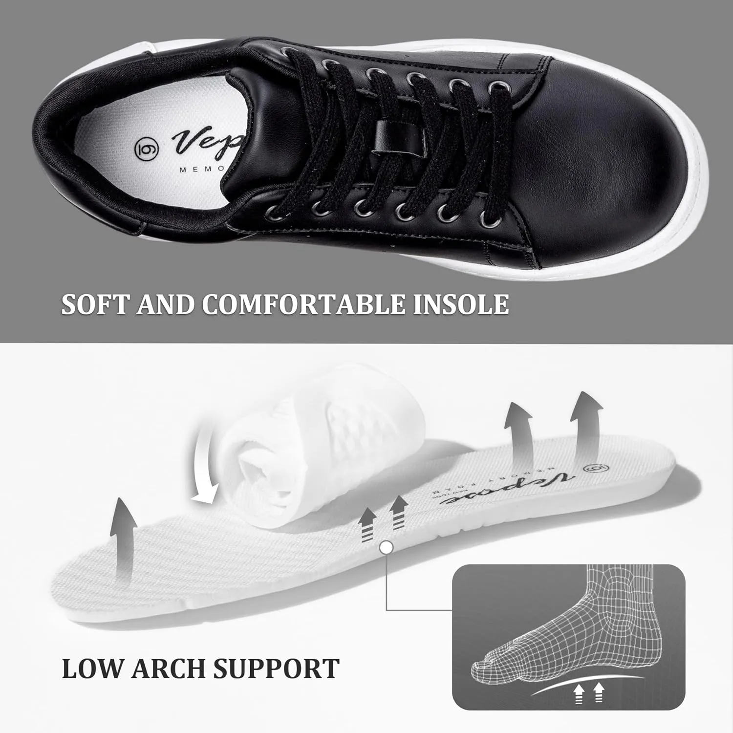 Vepose Women's Fashion Sneakers Casual Shoes Comfortable Dress Sneaker 2.0