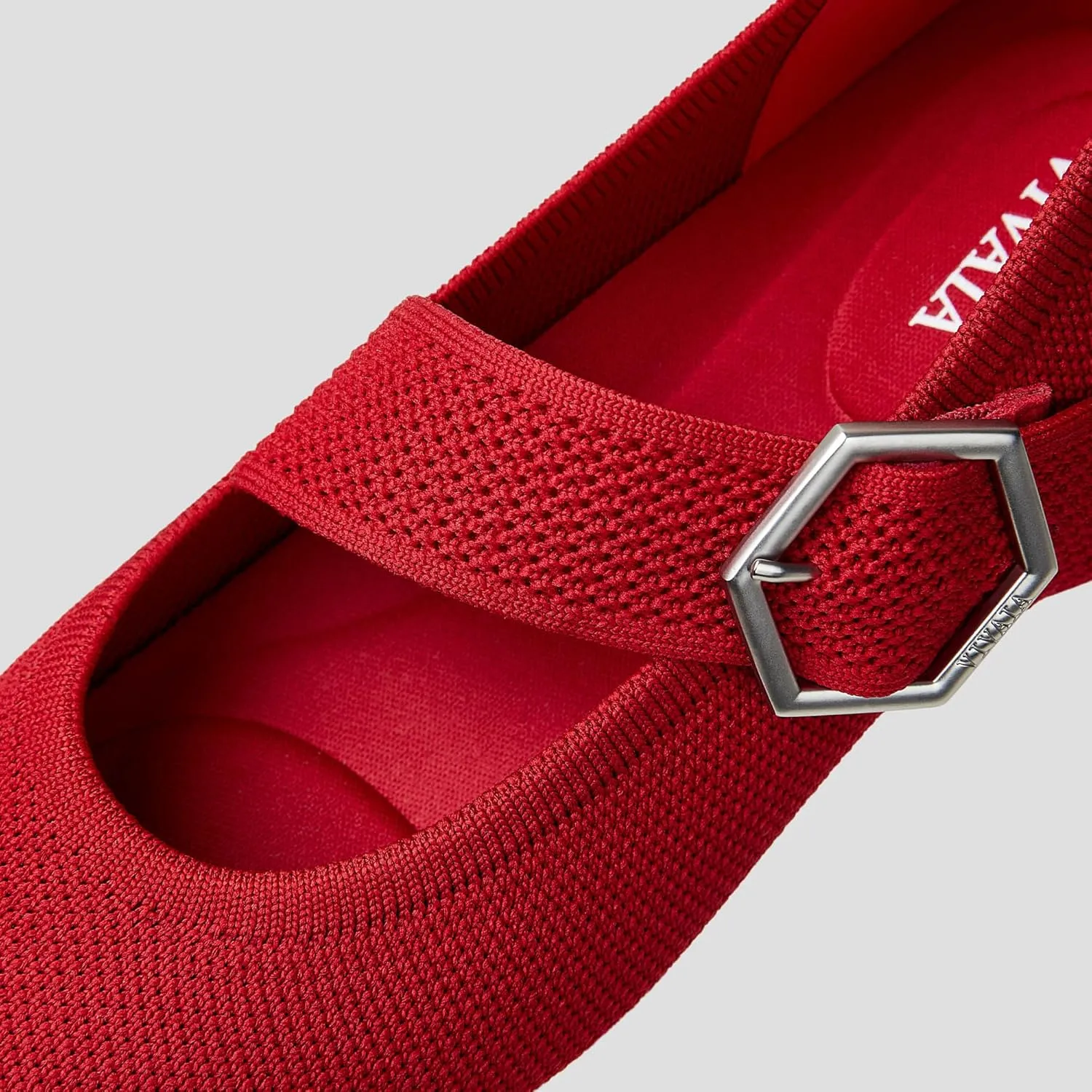 VIVAIA Maria Pointed-Toe Mary-Jane Flats Shoes for Women Washable Ballet Flats Comfortable Casual Shoes with AdaptAll Strap Dressy