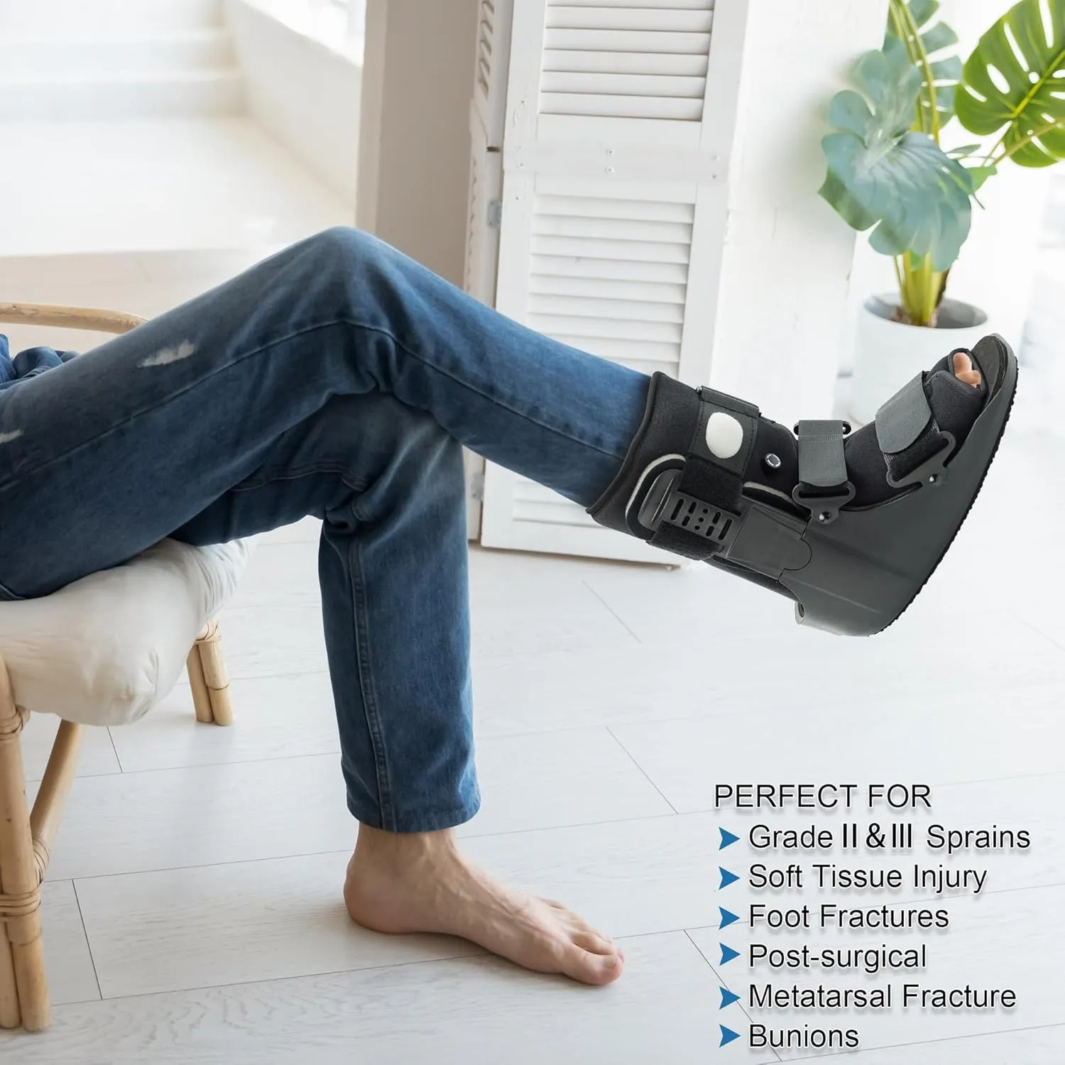 Walking Boot for Ankle Fractures - Doctor Recommended Post Surgery Recovery Gear with Shock Absorption S