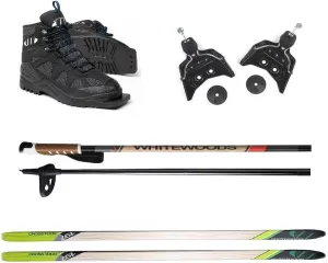 Whitewoods 75mm 3Pin Cross Country Ski Package; Boots, Bindings, Poles, Skis 177cm (for Skiers 121-150 lbs.)