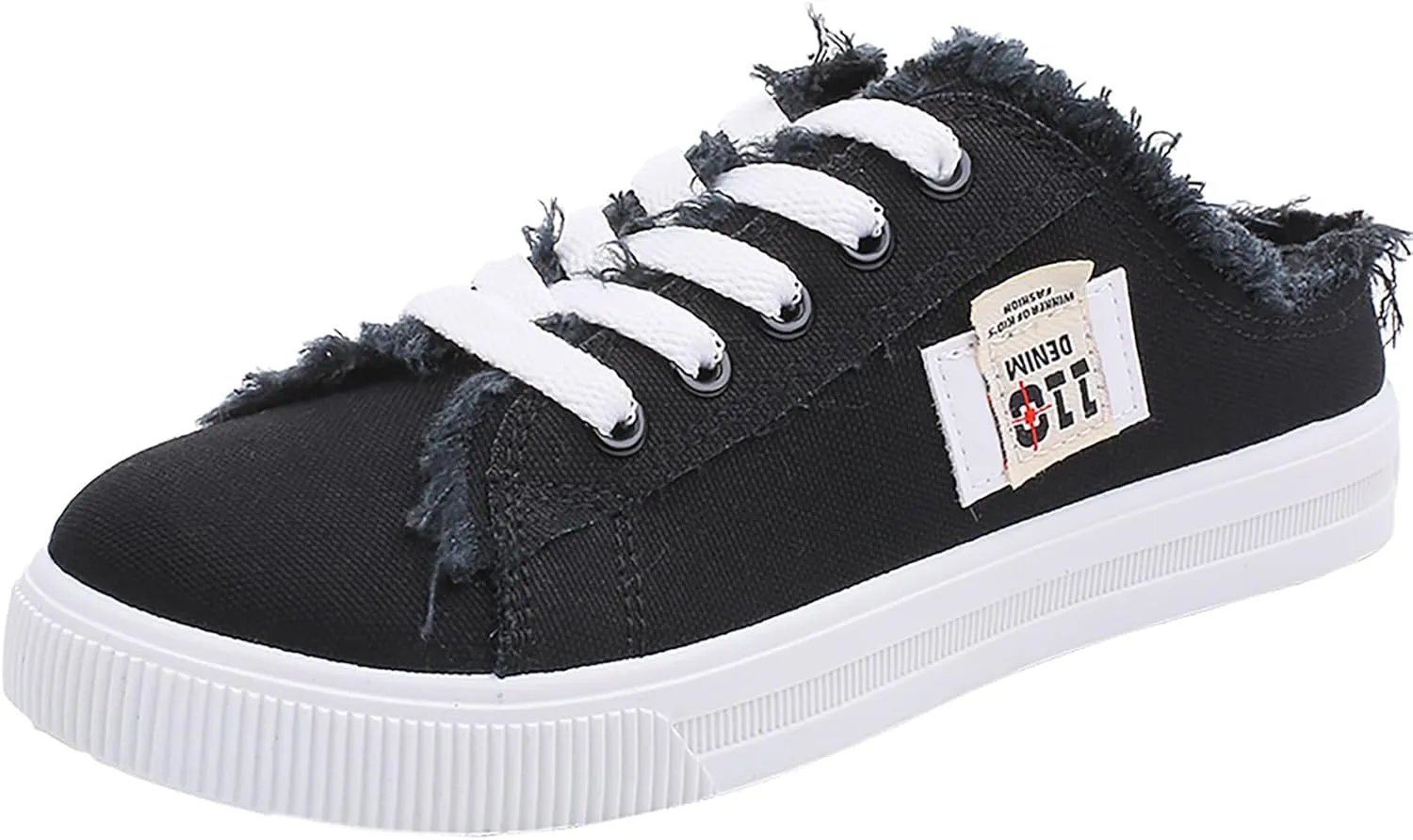 Women Canvas Mules Slip on Sneaker Fashion Comfortable Solid Canvas Slippers Casual Shoes for Women
