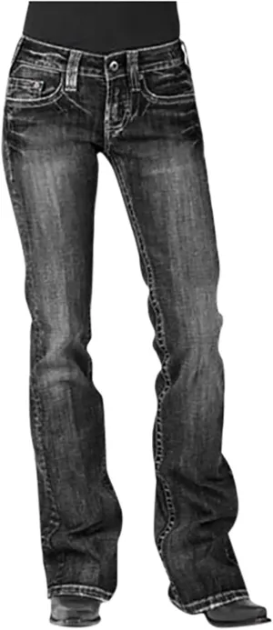 Women Stacked Jeans Pants Bootcut Jeans Workout Clothes Baggy Jean Trendy Fall Denim Pants Available in Large Sizes