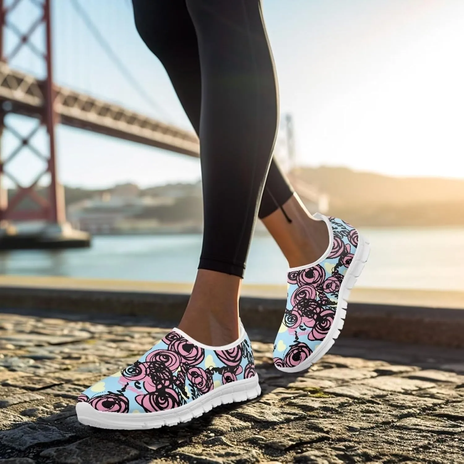 Women's Casual Walking Shoes Slip On Soft-Soled Loafers Lightweight Comfortable Low-Cut Athletic Running Sneakers