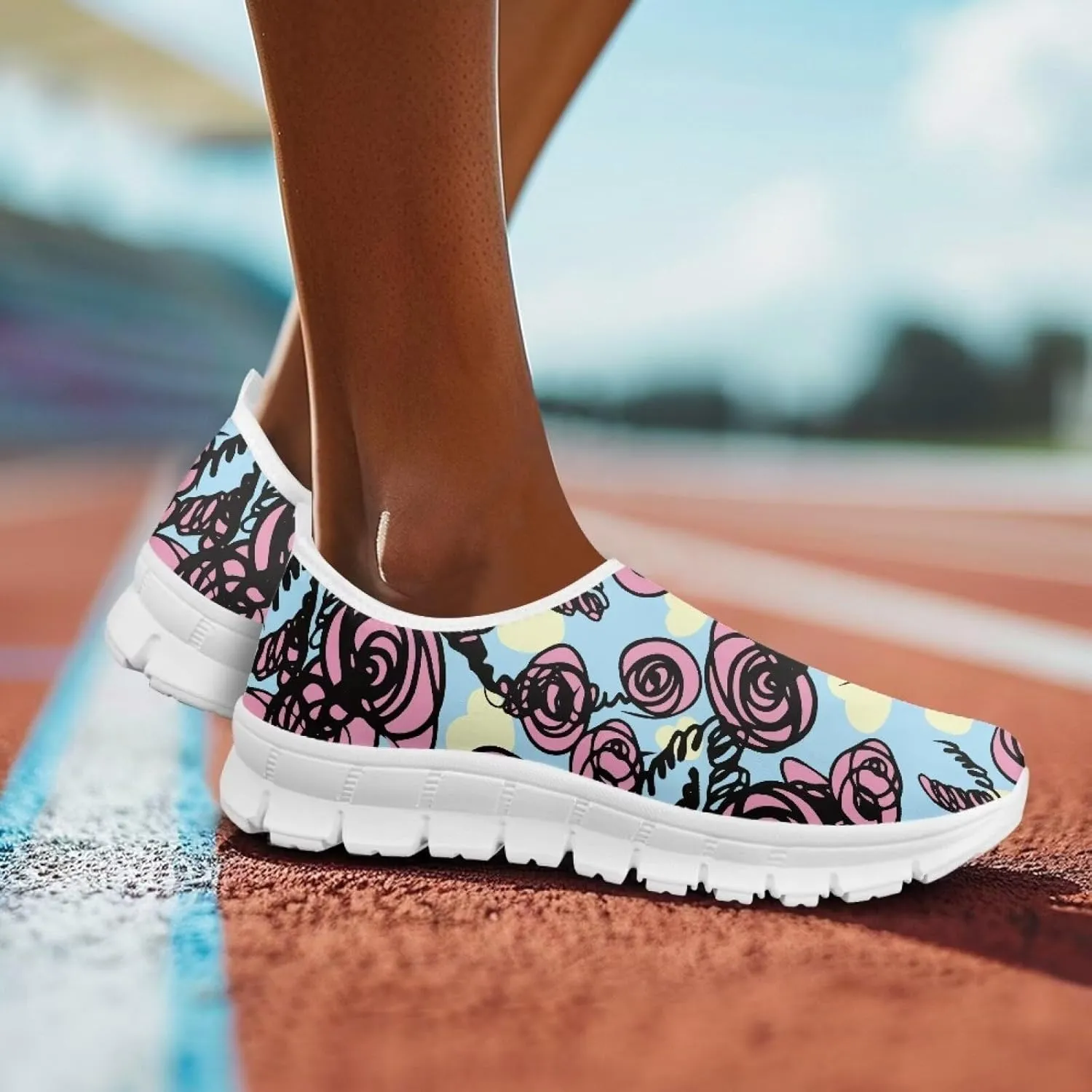 Women's Casual Walking Shoes Slip On Soft-Soled Loafers Lightweight Comfortable Low-Cut Athletic Running Sneakers
