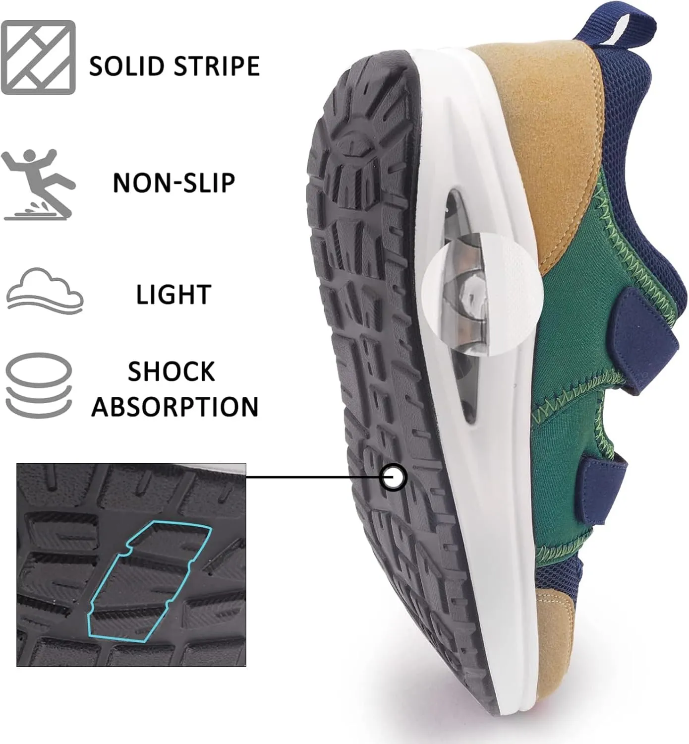 Women's Comfortable Working Nurse Shoes Non-Slip Adjustable Breathable Walking Buffer Fitness Casual Nursing Orthotic Lightweight Shoes