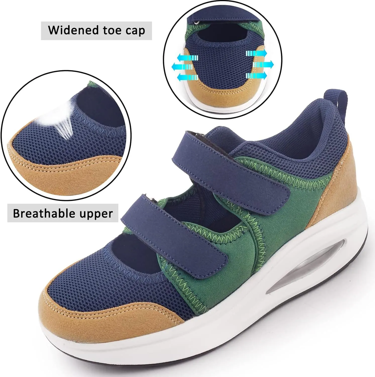 Women's Comfortable Working Nurse Shoes Non-Slip Adjustable Breathable Walking Buffer Fitness Casual Nursing Orthotic Lightweight Shoes