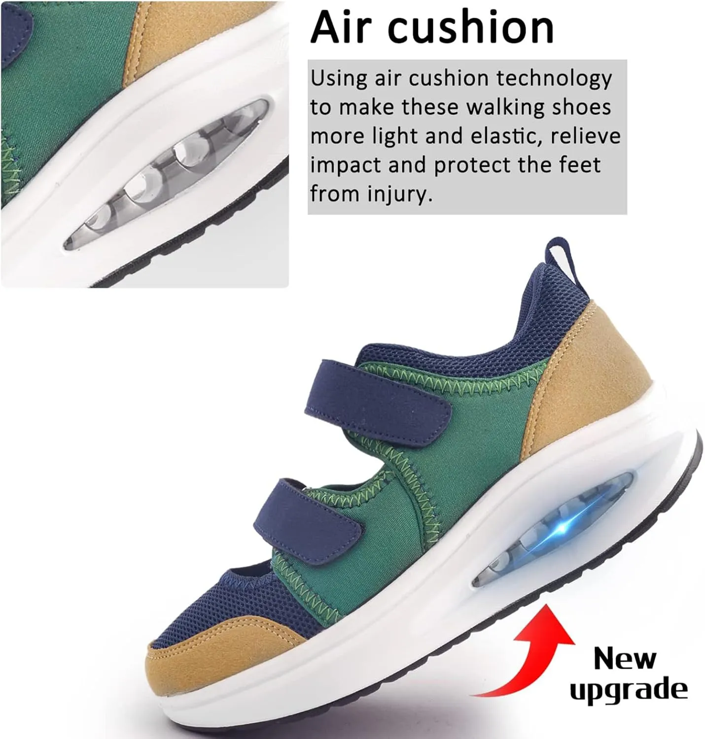 Women's Comfortable Working Nurse Shoes Non-Slip Adjustable Breathable Walking Buffer Fitness Casual Nursing Orthotic Lightweight Shoes