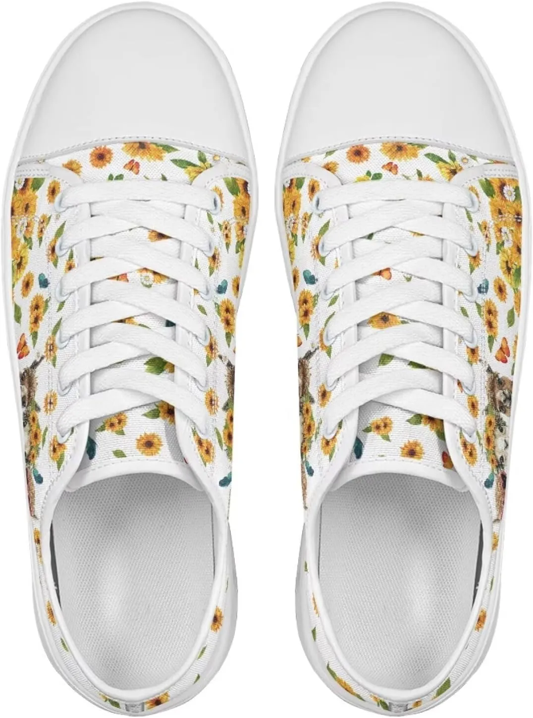 Women's Floral Print Canvas Sneaker Fashion Jogging Trendy Footwear Comfortable Slip On Sneakers Casual Walking Shoes