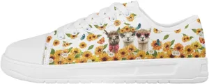 Women's Floral Print Canvas Sneaker Fashion Jogging Trendy Footwear Comfortable Slip On Sneakers Casual Walking Shoes