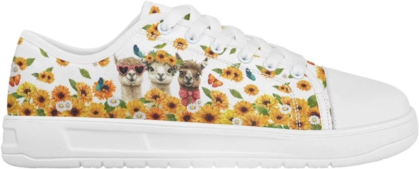 Women's Floral Print Canvas Sneaker Fashion Jogging Trendy Footwear Comfortable Slip On Sneakers Casual Walking Shoes