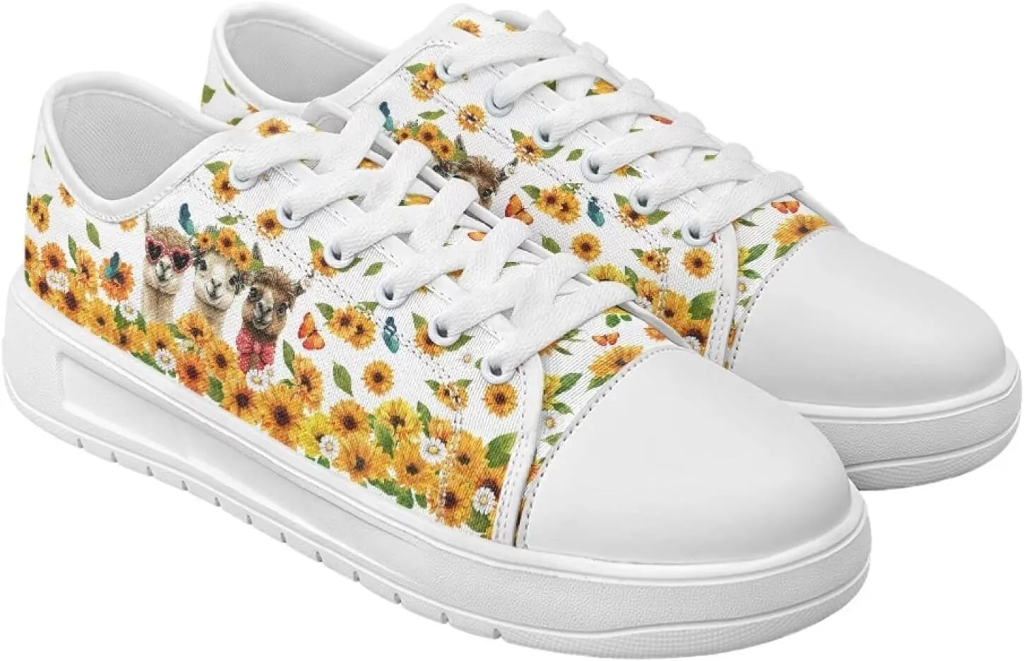 Women's Floral Print Canvas Sneaker Fashion Jogging Trendy Footwear Comfortable Slip On Sneakers Casual Walking Shoes