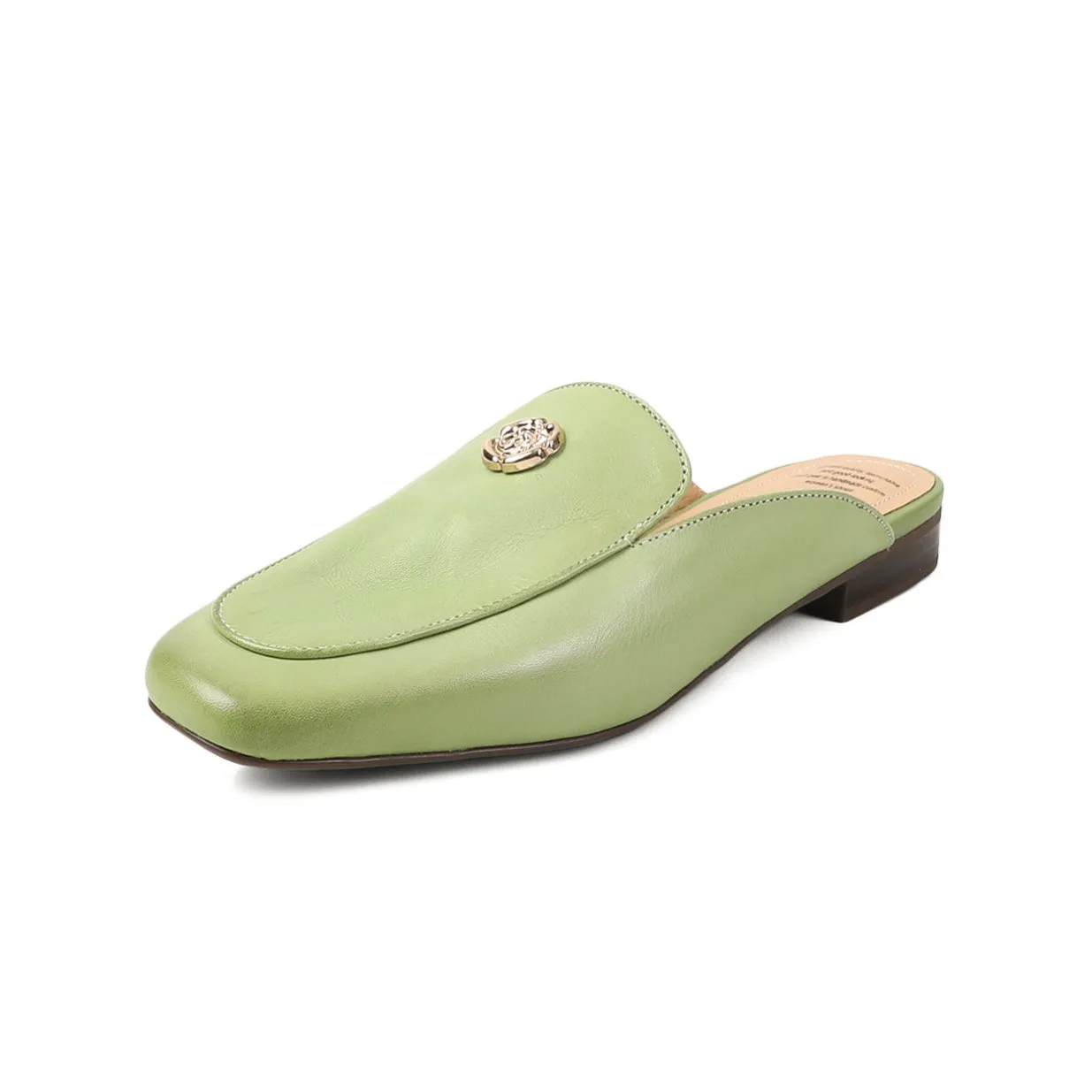 Women's Handmade Leather Flat Stylish Slip-on Mules for Summer