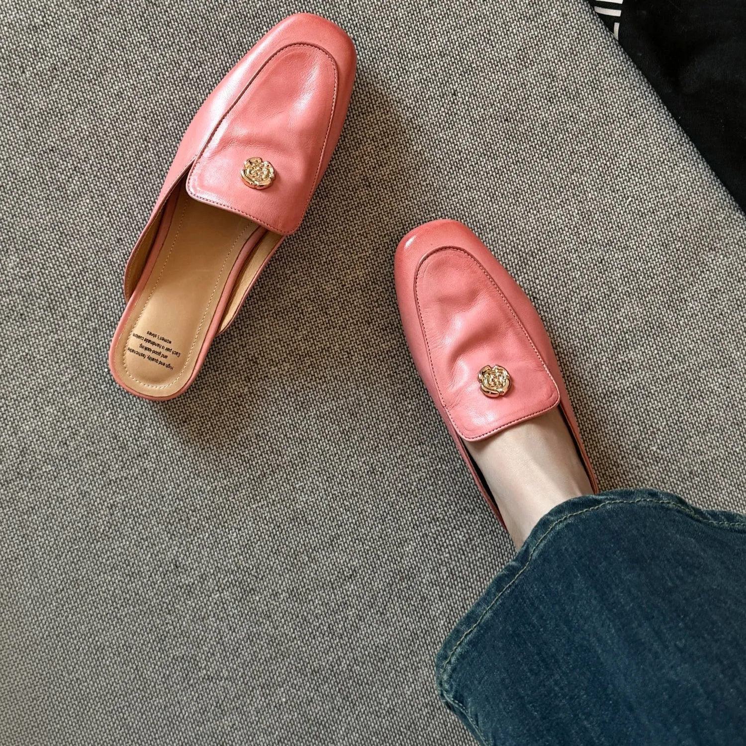 Women's Handmade Leather Flat Stylish Slip-on Mules for Summer