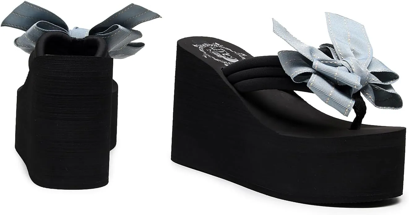 Womens Platform Wedge Flip Flops Chunky High Heel Sandals Summer Beach Thong Heeled Sandal Slippers for Women