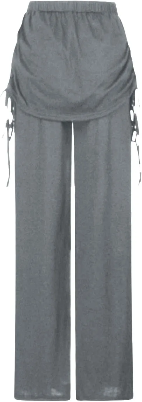 Women's Pleated Wide Leg Palazzo Pants High Waisted Flare Yoga Leggings Summer Casual Trendy Trousers