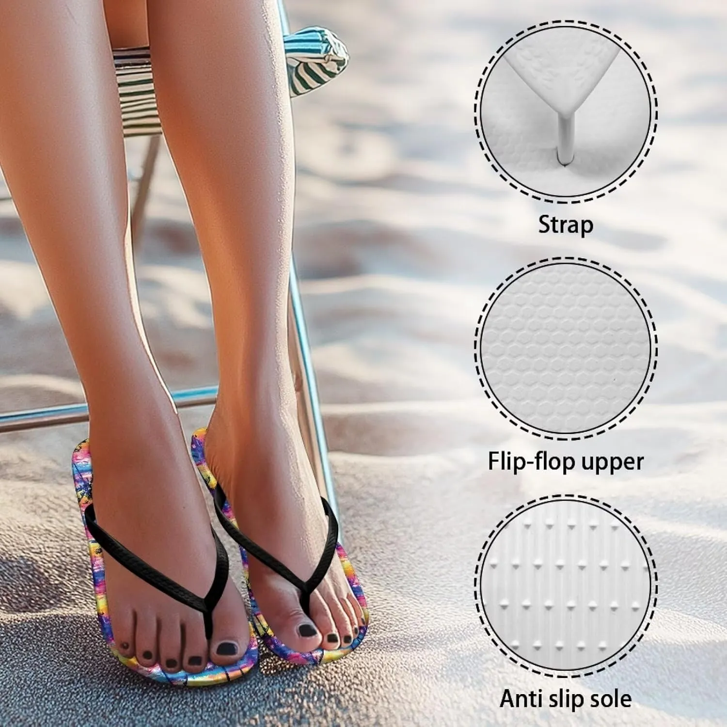 Womens Slides Sandals Indoor Bathroom Shower Slippers Open-toe Beach Sandal Wide Toe Soft Bedroom Slippers Fashion Summer Shoes Size US 5.5-9.5