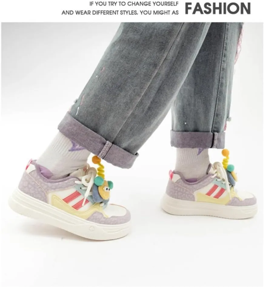 Women's Thick Sole Sneaker Velvet Sneaker Campus Style Sneaker Girls Campus Style Sneakers Thick Sole Fleece Lining Unique Trend Comfortable Warm Youthful Energy