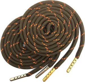 YJRVFINE 1/5" Thick Hiking Shoelaces with Metal Tips Round Boot Laces 2 Pair