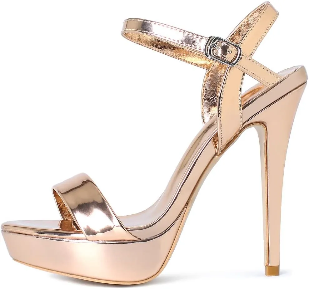 YooPrettyz Women Stiletto Heels Strappy Party Dress Pump Ankle Strap Sandal Heels