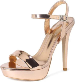 YooPrettyz Women Stiletto Heels Strappy Party Dress Pump Ankle Strap Sandal Heels